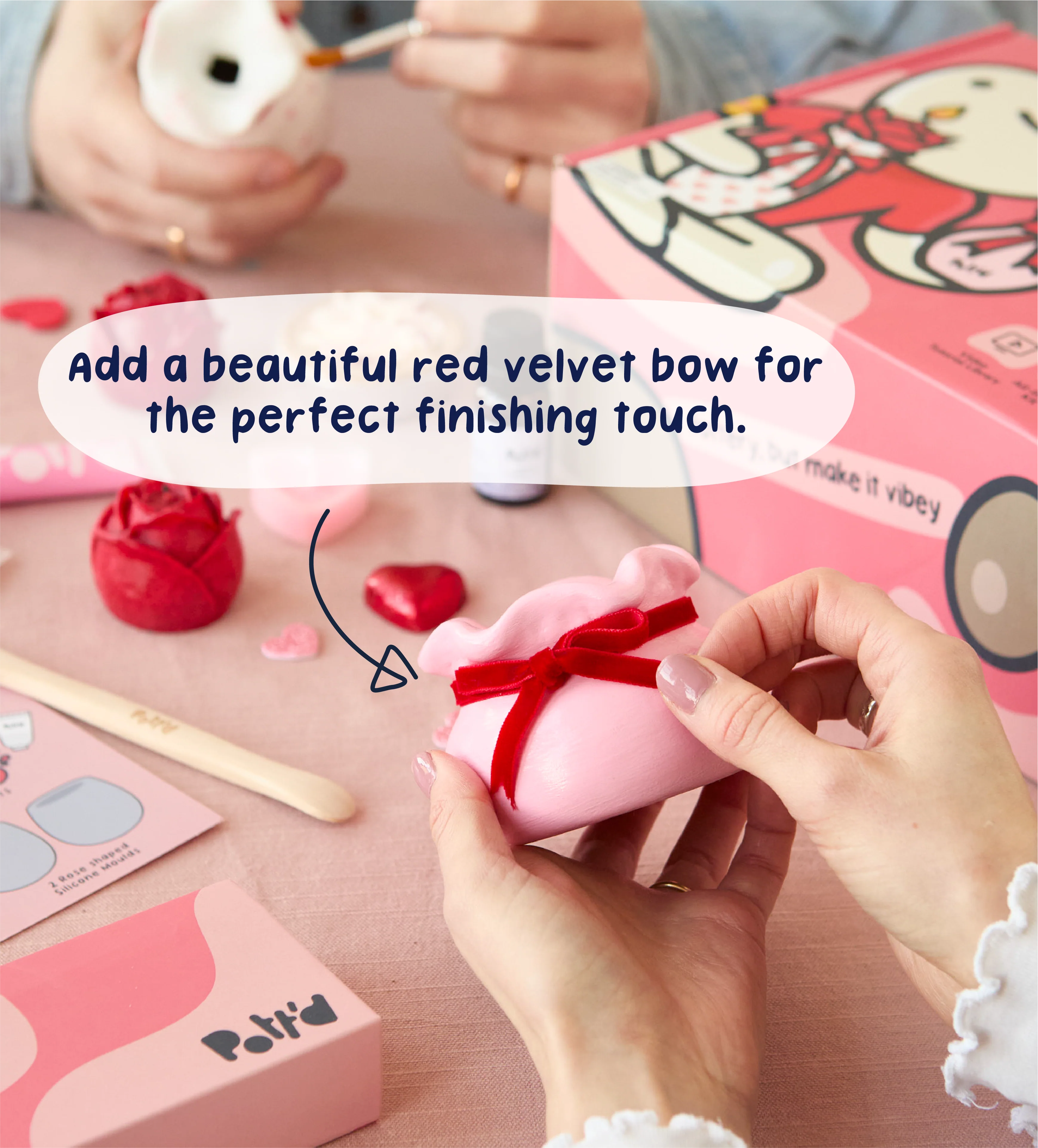 Red Rose Creative Candle & Clay Kit - Image 4