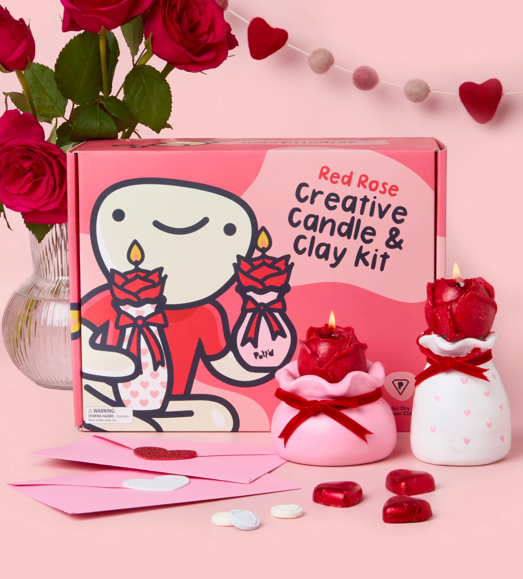 Red Rose Creative Candle & Clay Kit - Image 8